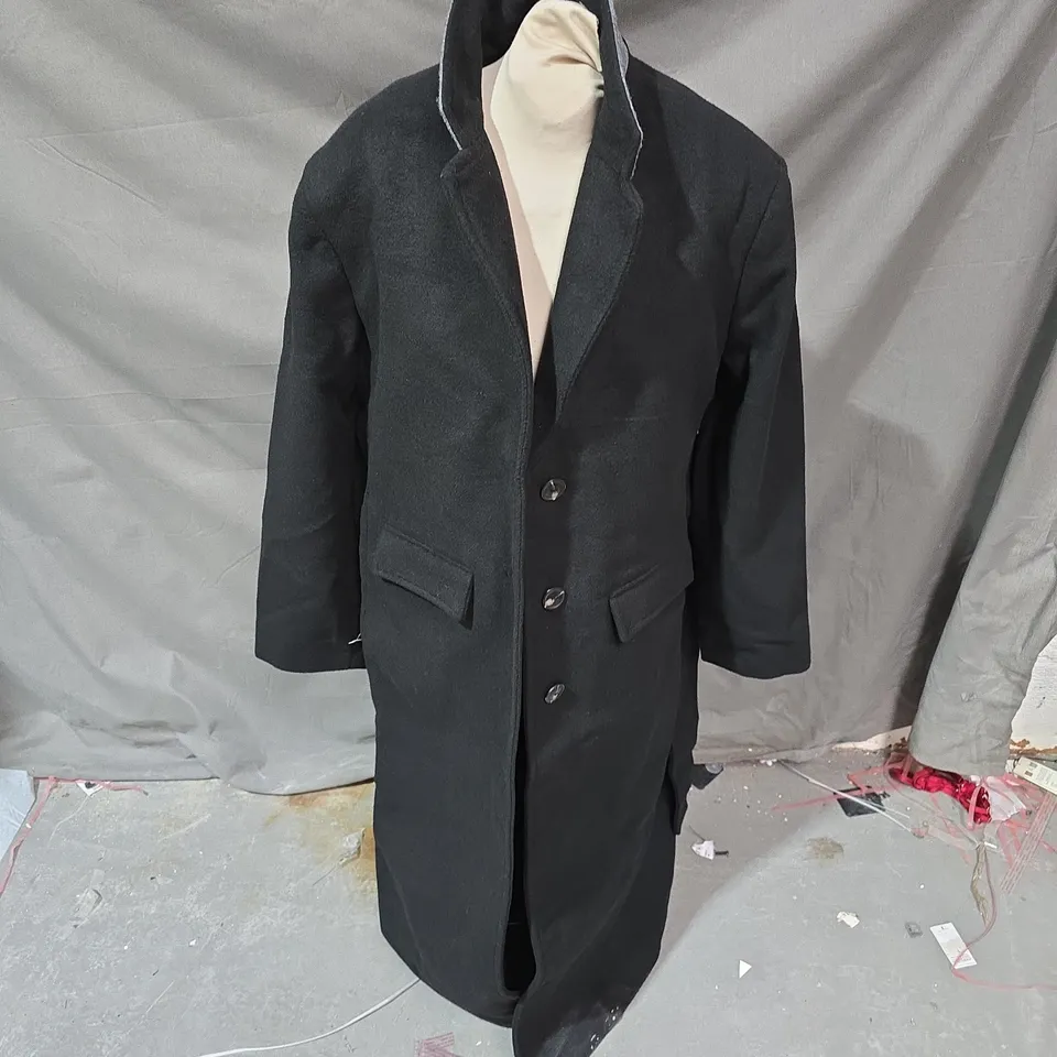 T/ALA WOOL BLEND OVERSIZED OVERCOAT IN TRUE BLACK - MEDIUM