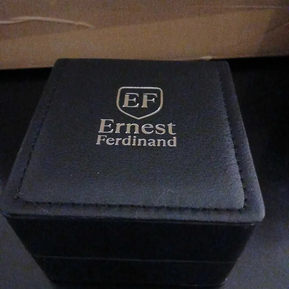 ERNEST FERDINAND QUARTZ WRISTWATCH – BLUE DIAL, BOXED