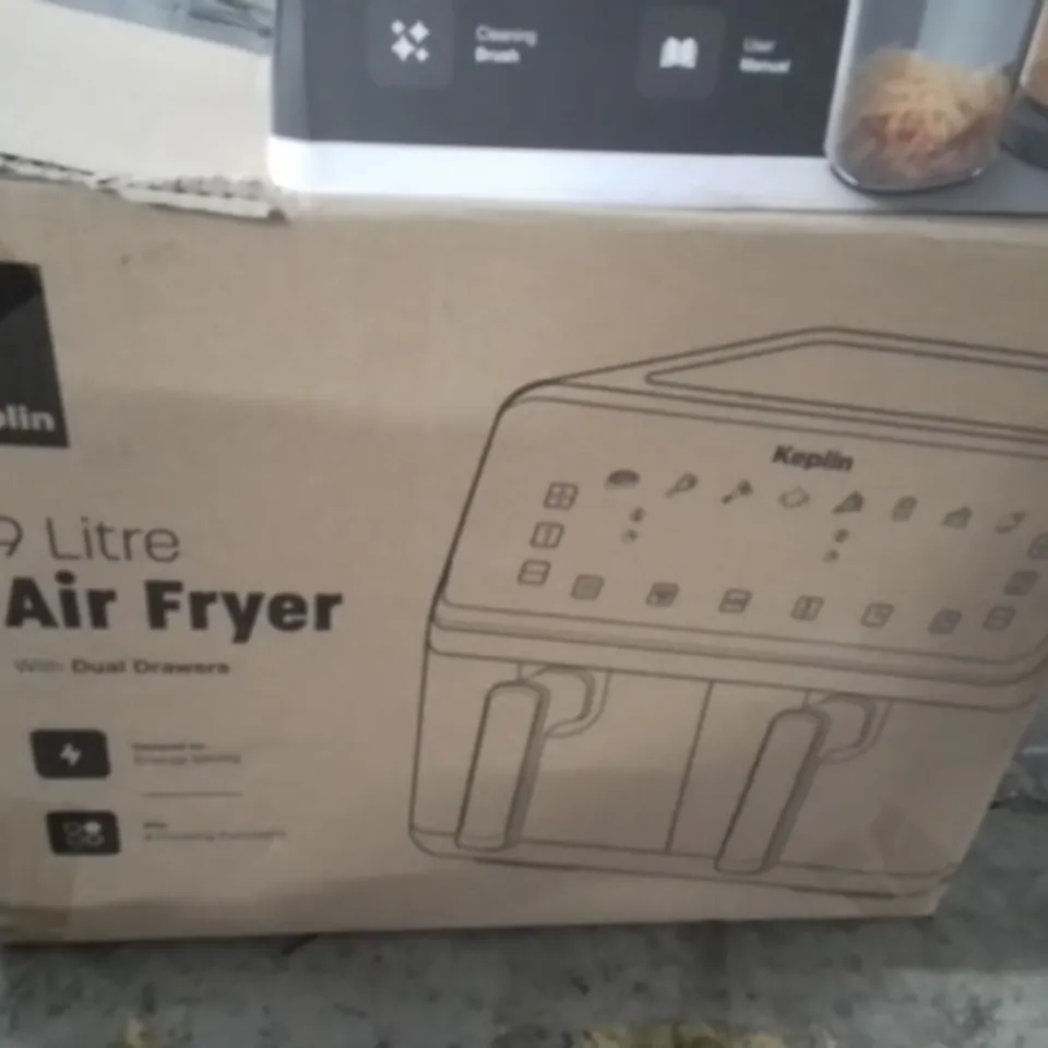 BOXED KEPLIN 9 LITRE DUAL DRAWER AIRFRYER