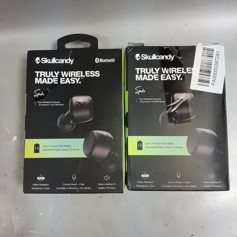 2 X BOXED SKULLCANDY SPOKE WIRELESS EARPHONES 