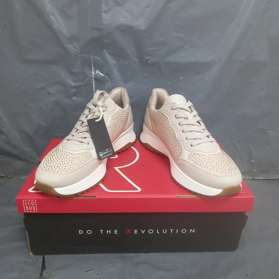 RIEKER SPARKLY TRAINERS ROSE GOLD SIZE 4