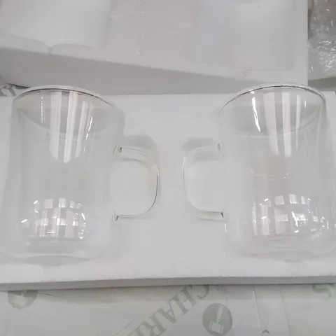 PACK OF TWO GLASS MUGS