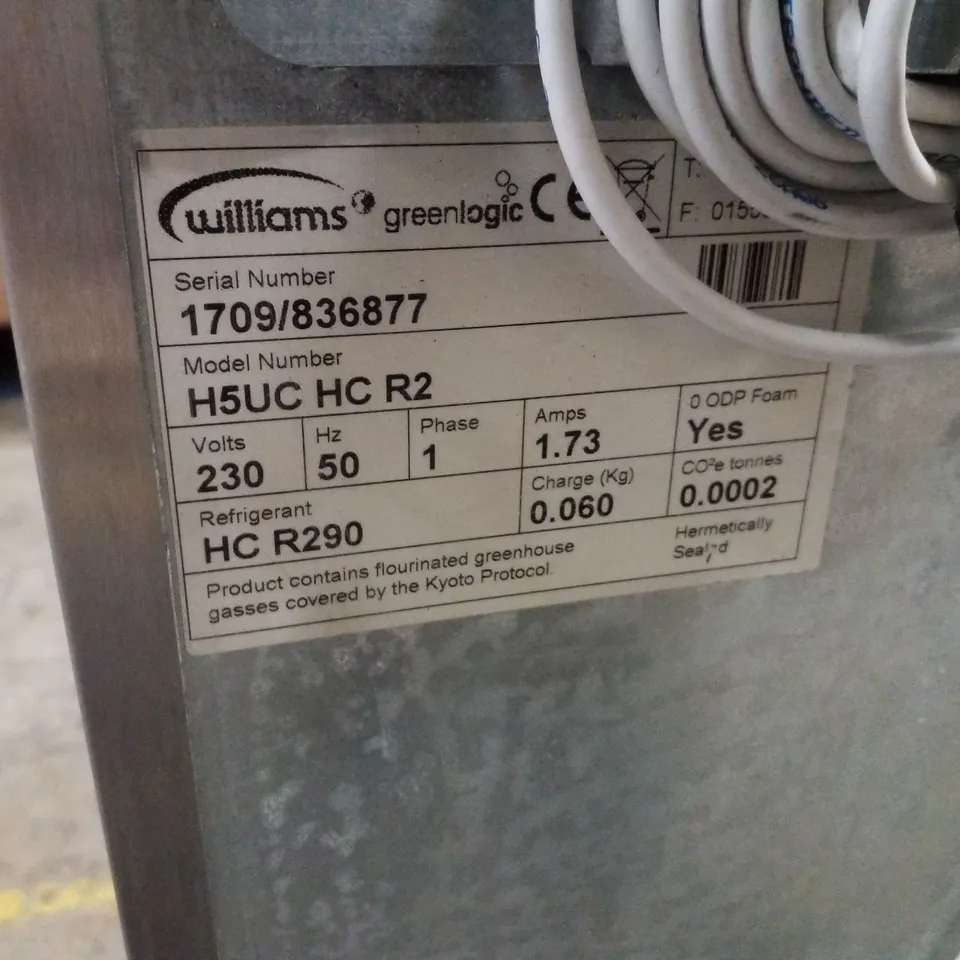 WILLIAMS H5UC HC R2 STAINLESS UNDER COUNTER FRIDGE