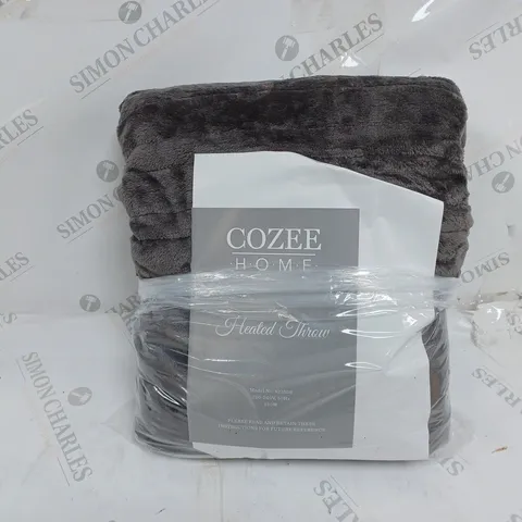 COZEE HOME HEATED BLANKET IN CHARCOAL