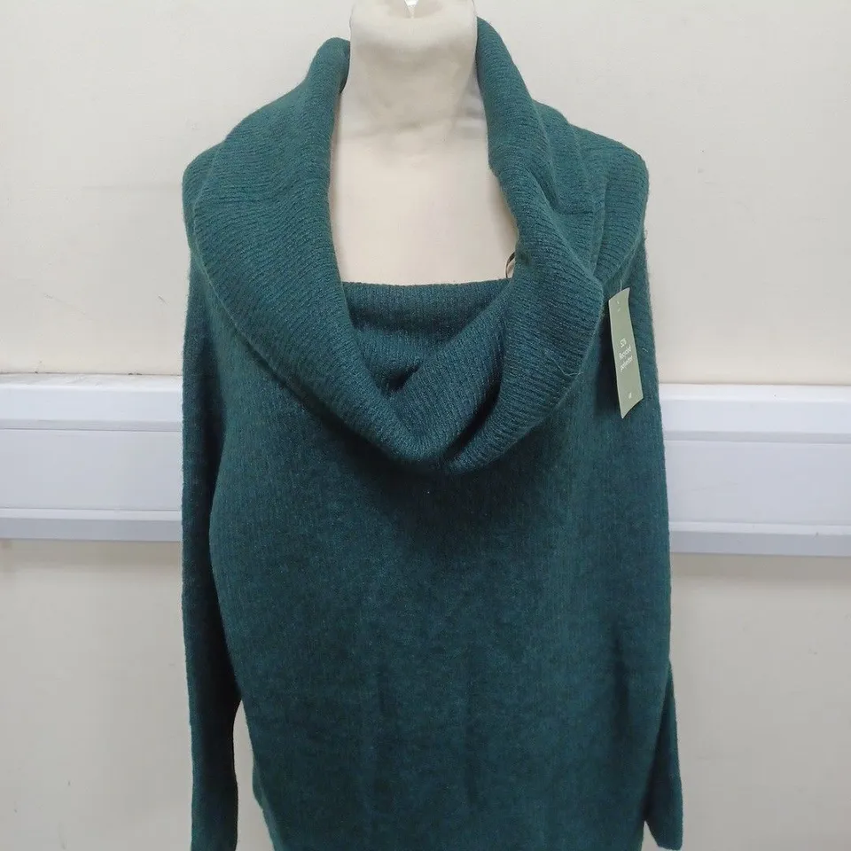 H&M OVERSIZED FUNNEL NECK PULLOVER IN GREEN SIZE XL