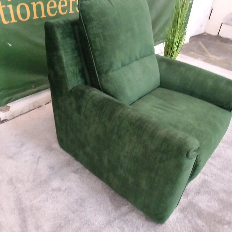 DESIGNER ITALIAN MADE SANREMO GREEN FABRIC ARM CHAIR