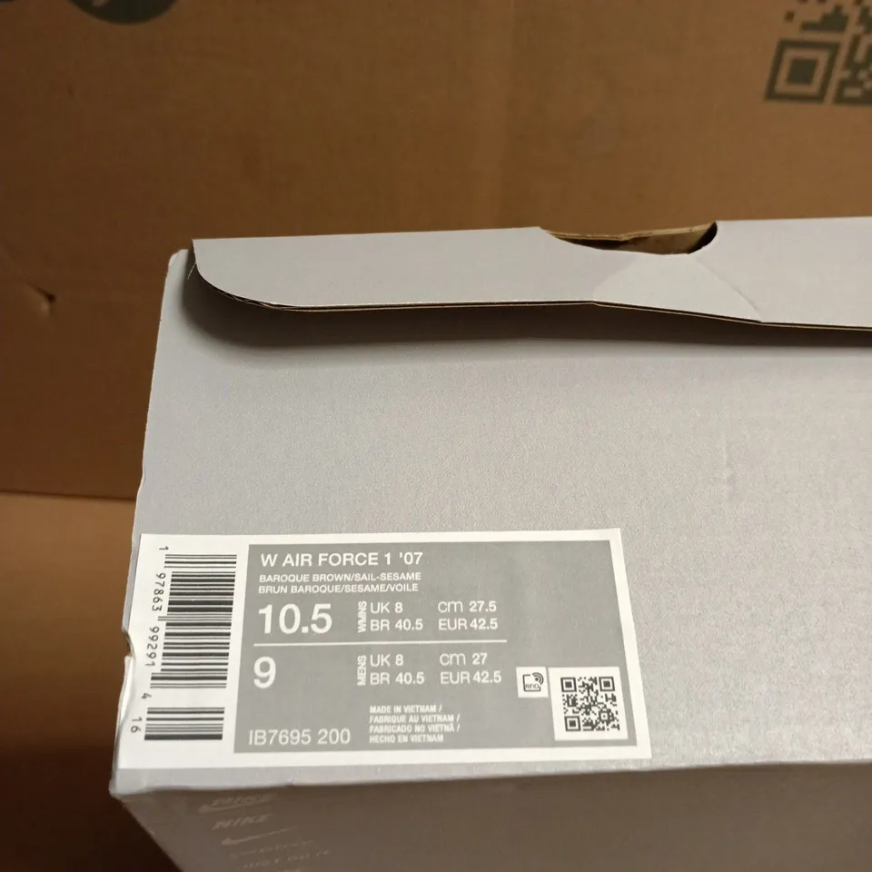 BOXED PAIR OF NIKE AIR FORCE 1 '07 LEOPARD PRINT SNEAKERS – WOMEN’S, UK 8