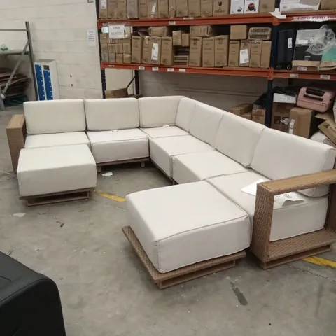 17 STORIES PATIO SECTIONAL OUTDOOR SOFA SET WITH CUSHIONS