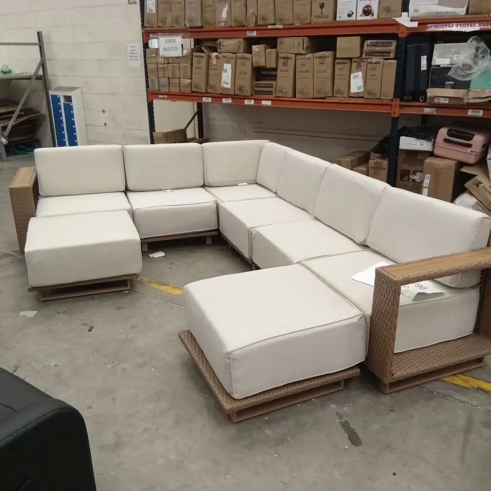 17 STORIES PATIO SECTIONAL OUTDOOR SOFA SET WITH CUSHIONS