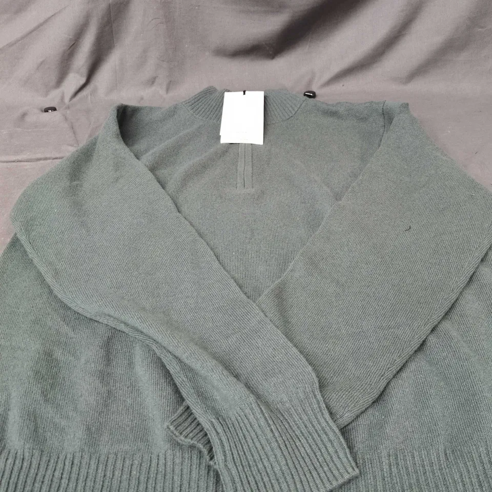 JOHN LEWIS CASHMERE JUMPER – SAGE GREEN – SIZE M