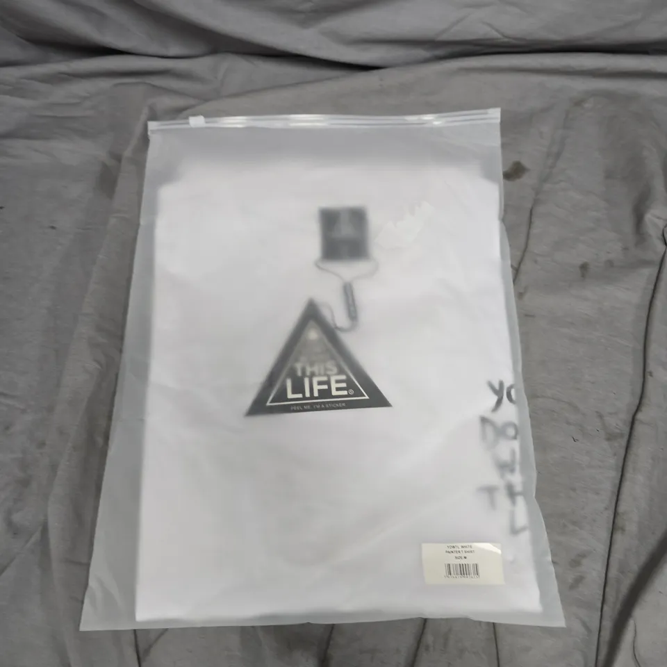 BAGGED YOU DONT WANT THIS WHITE PAINTER SHIRT - SIZE M