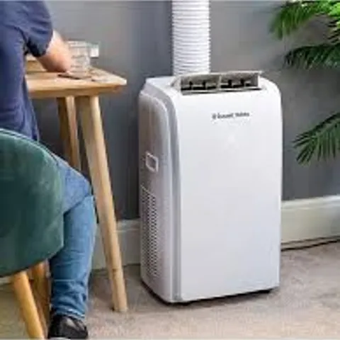 BOXED RUSSELL HOBBS AIR CONDITIONER AND DEHUMIDIFIER 2 IN 1 PORTABLE 9000 BTU WHITE RHPAC4002