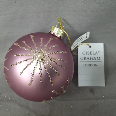 SET OF 12 GISELA GRAHAM DECORATIVE PINK BAUBLES