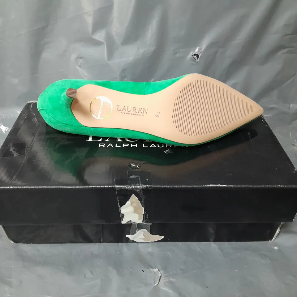 RALPH LAUREN ADRIENNE DRESS PUMPS GREEN TOPAZ EU 38