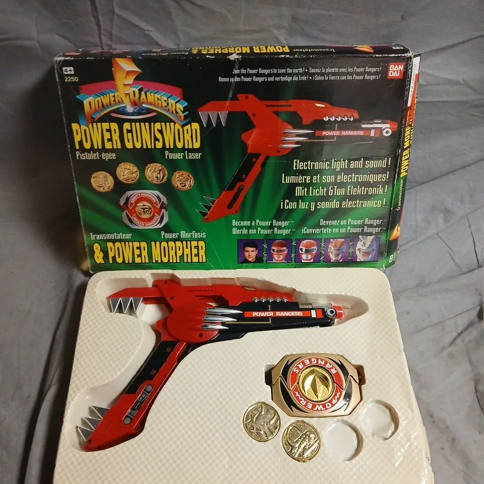 BANDAI POWER RANGERS POWER MORPHER TOY GUN WITH COINS – BOXED
