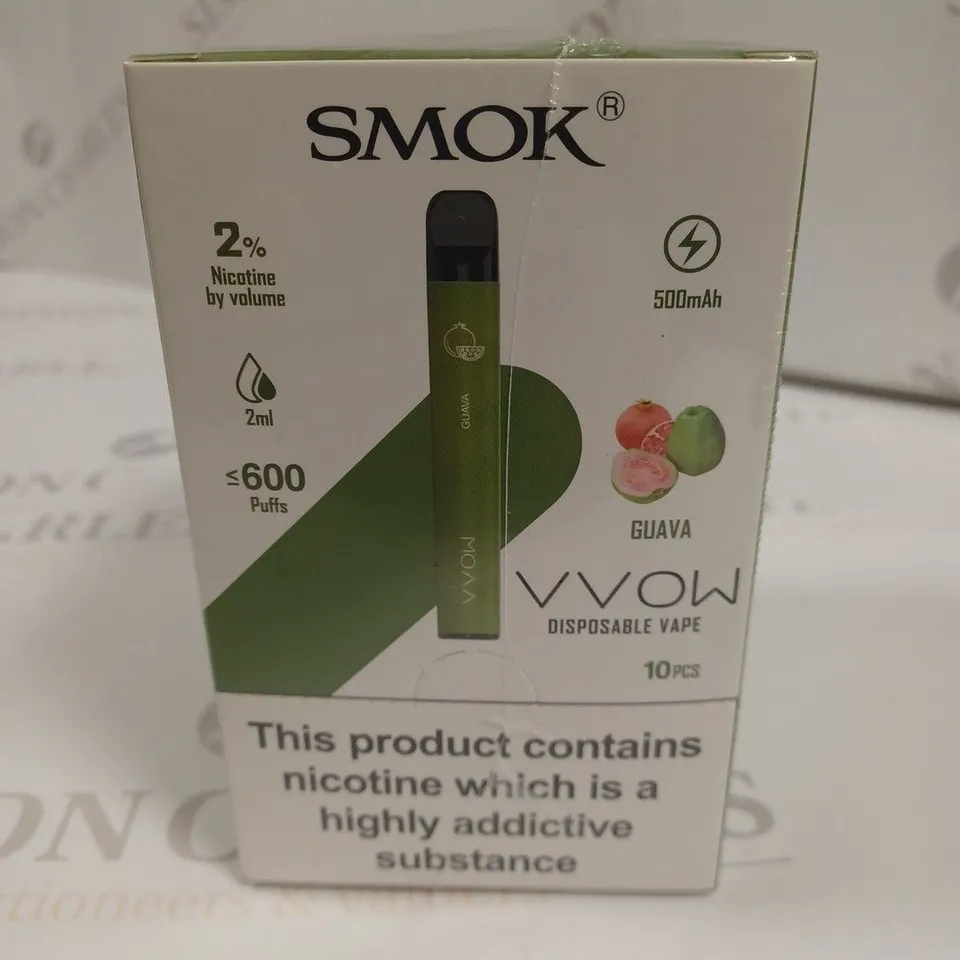 SEALED SMOK VVOW 10-PACK OF DISPOSABLE VAPES - GUAVA 