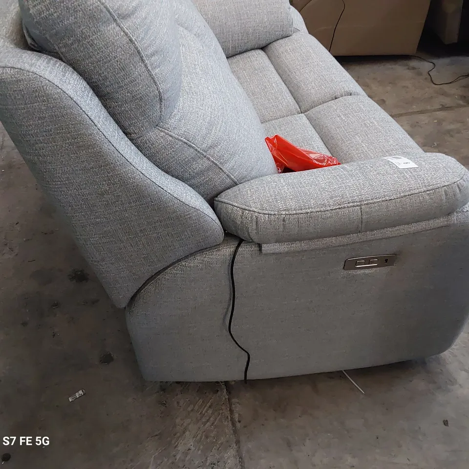 QUALITY BRITISH DESIGNER G PLAN KINGSBURY POWER RECLINING TWO SEATER SOFA LIMA DUCK EGG FABRIC 