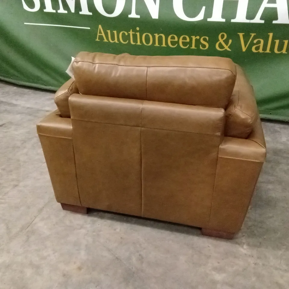 MORENA ITALIAN LEATHER ARMCHAIR - TAN RRP £879
