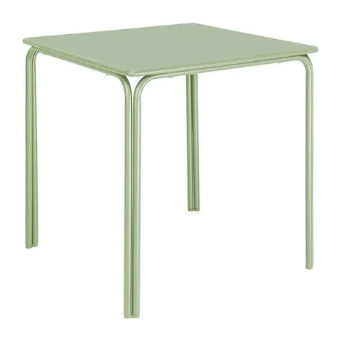 BOXED BOLERO ADELINE STEEL SQUARE TABLE LIGHT GREEN 700X700MM