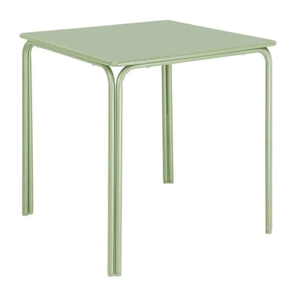 BOXED BOLERO ADELINE STEEL SQUARE TABLE LIGHT GREEN 700X700MM