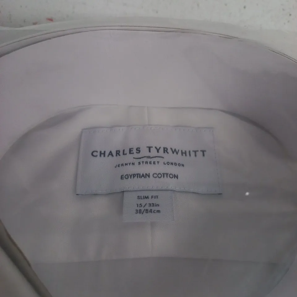 CHARLES TYRWHITT WHITE SHIRT SLIM FIT NECK 15" SLEEVE 33"