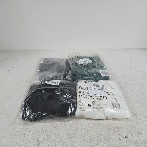 BOX OF APPROXIMATELY 22 CLOTHING ITEMS OF VARIOUS STYLES AND SIZES TO INCLUDE GREEN DRESS, WHITE SKIRT, BLACK TOP ETC