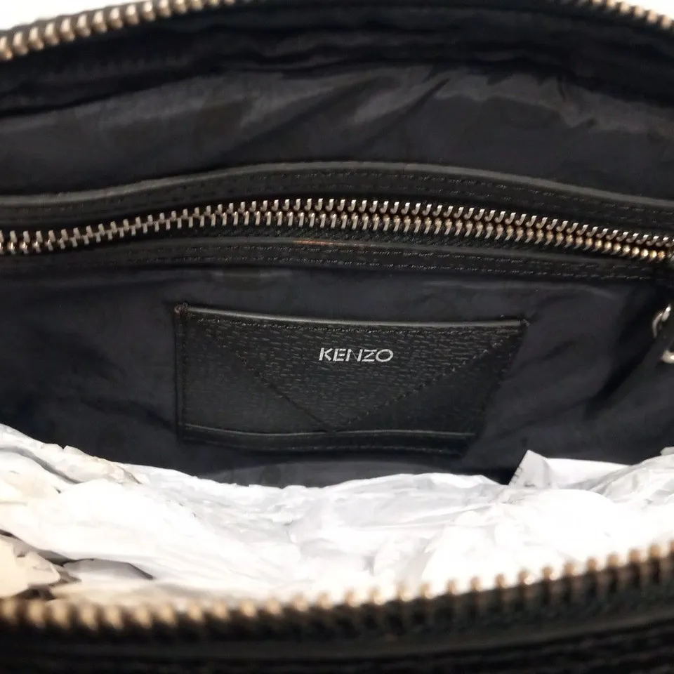 KENZO PARIS GREEN BLUE TIGER NYLON LEATHER CROSSBODY BUMBAG