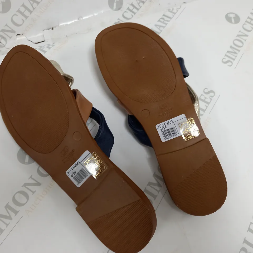 DUNE KAUREL STRAP SLIDERS IN BROWN - 6