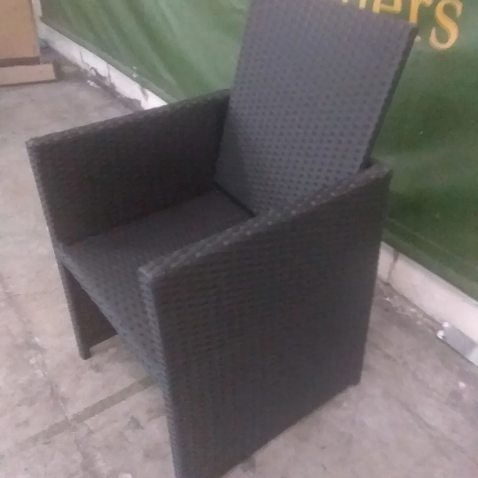 RATTAN EFFECT BLACK GARDEN CHAIR