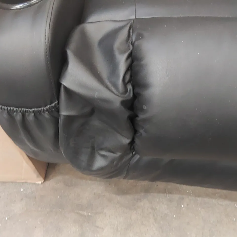 FAUX LEATHER ELECTRIC RECLINER ARMCHAIR WITH CUPHOLDERS - NO BATTERY PACK