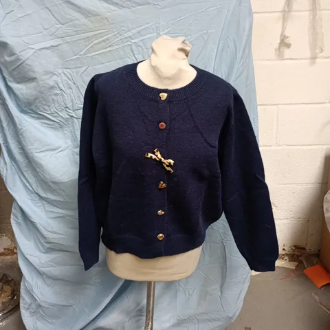ME+EM NAVY KNIT CARDIGAN, SIZE M