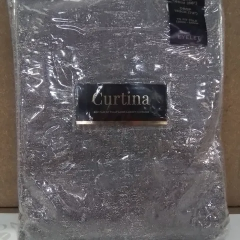 BAGGED CURTINA FULLY LINED LUXURIOUS EYELET CURTAINS  // 66" X 72"  -GREY/GRAPHITE-