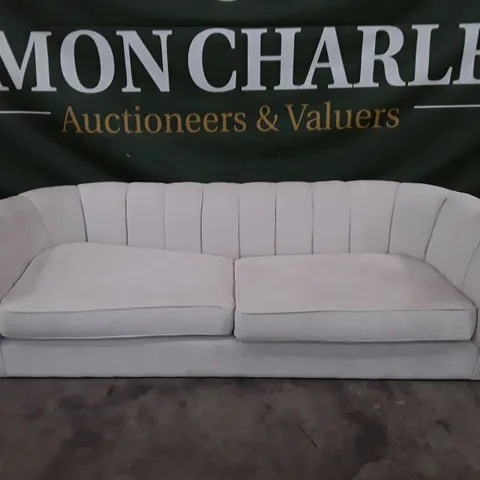 QUALITY DESIGNER 3 SEATER SOFA - WHITE FABRIC