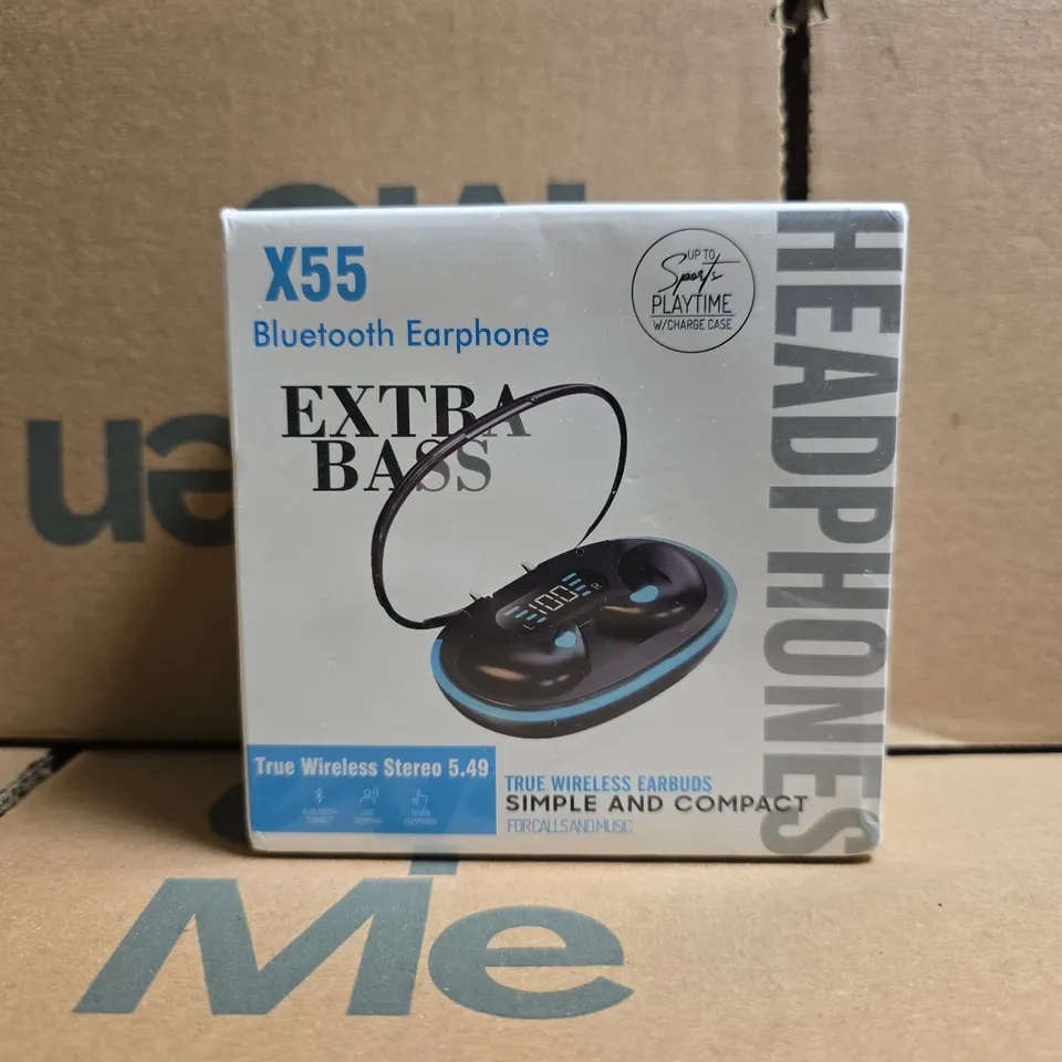 X55 BLUETOOTH EARPHONES WITH CHARGING CASE