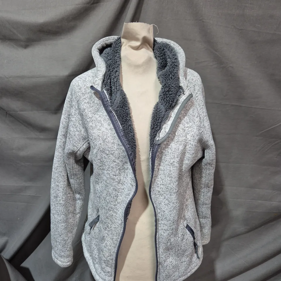 MOUNTAIN WAREHOUSE WOMEN'S GREY FLEECE ZIP JACKET – UK SIZE 12