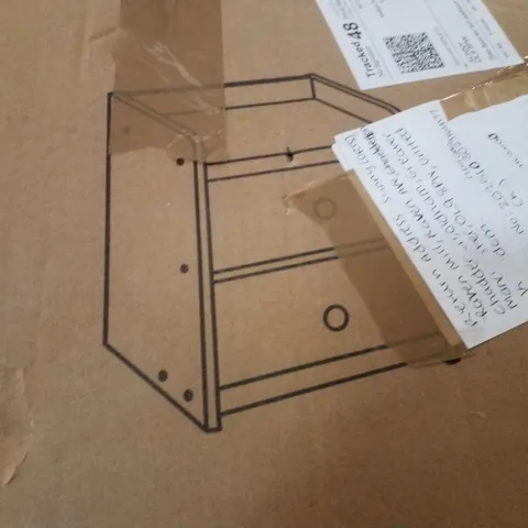 BOXED NIGHT TABLE - MORANDI WOOD COLOUR + WHITE 