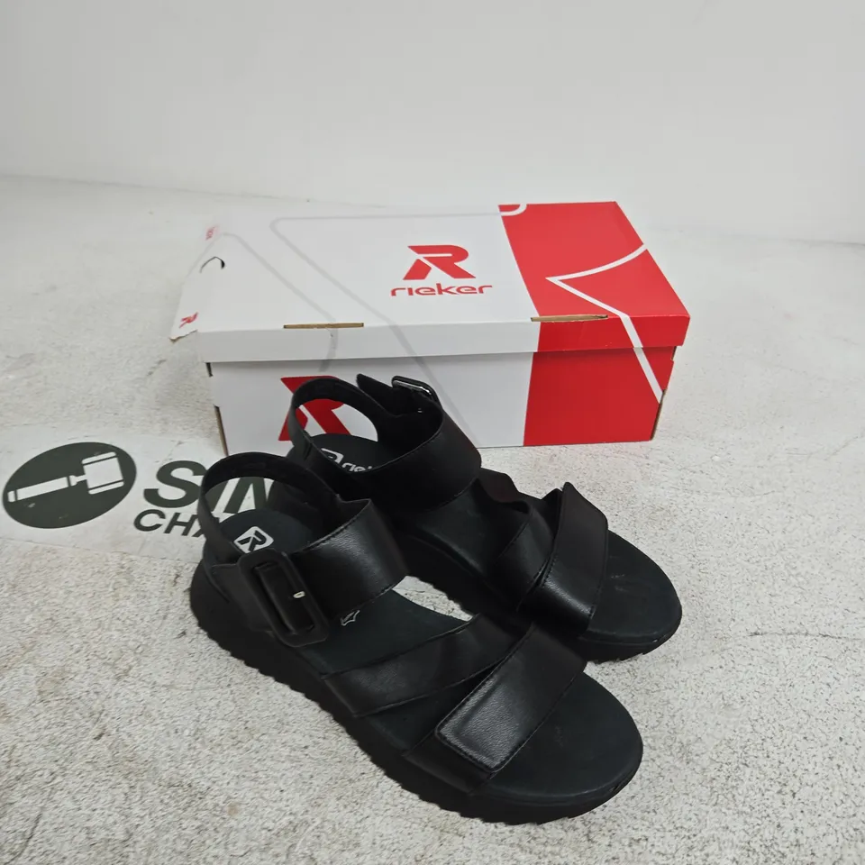 RIEKER SANDALS W2950-00 – BLACK, UK 7½ (EU 41) WOMEN'S