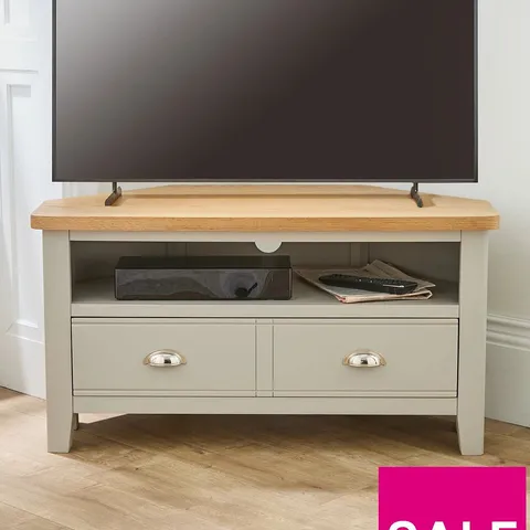VERY HOME MALONE READY ASSEMBLED CORNER TV UNIT - FITS UP TO 42 INCH TV - CONTAINS SOLID WOOD