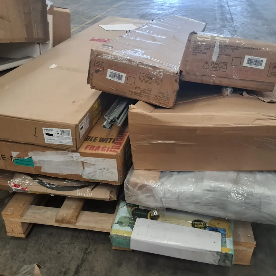 PALLET OF ASSORTED FLAT PACK FURNITURE PARTS