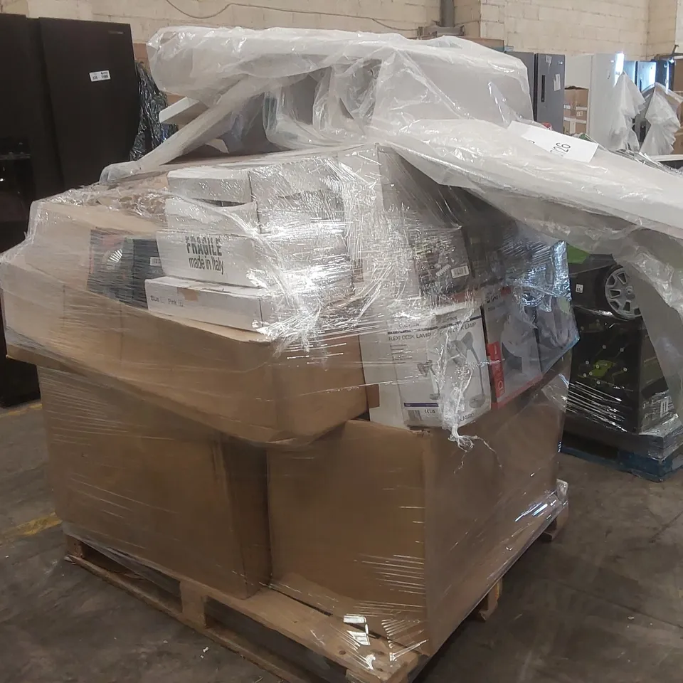 PALLET CONTAINING A VERY LARGE QUANTITY OF ASSORTED ITEMS INCLUDING: DEKS FAN, DESK LAMP, BATH PANEL, 2000W FAN HEATER, NEBO ULTRA BRIGHT LANTERN/POWERBANK ECT