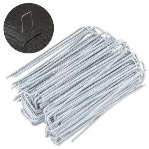 100X GALVANISED STEEL WEED MEMBRANE PINS GROUND STAKES GARDEN PEGS - 6 INCH