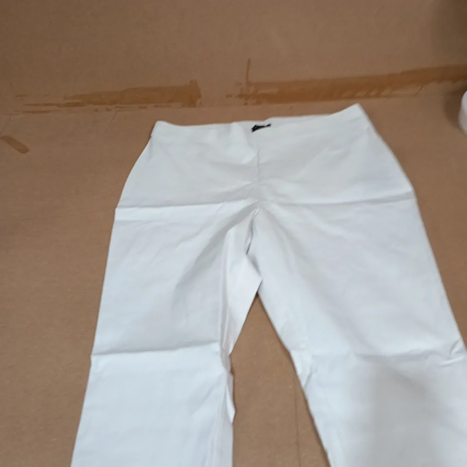 DUSK FASHION SPLIT HEM CAPRI PANTS – WHITE, UK 18