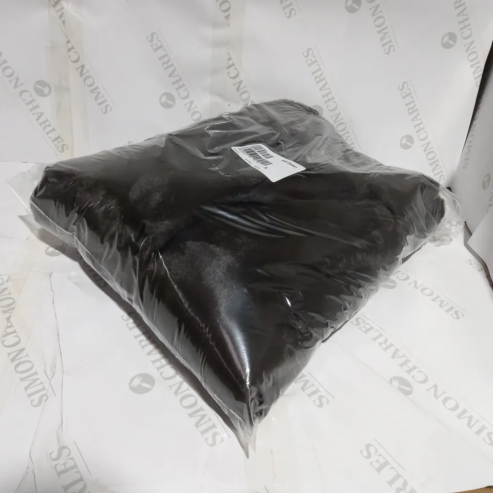 P&P PACKAGED DARK CHOCOLATE FAUX FUR COAT - SIZE 12