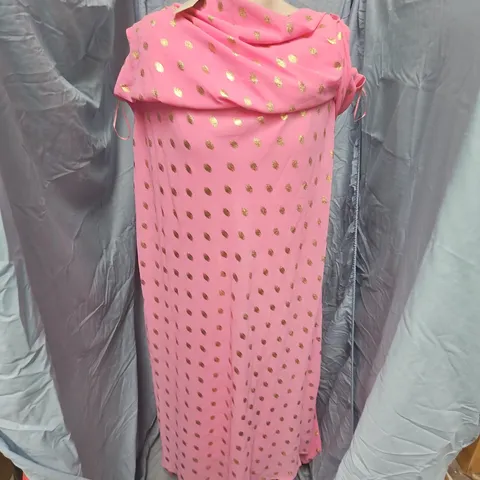 NEVER FULLY DRESSED PINK SOPHIE DRESS WITH GOLD FLECK - UK 14