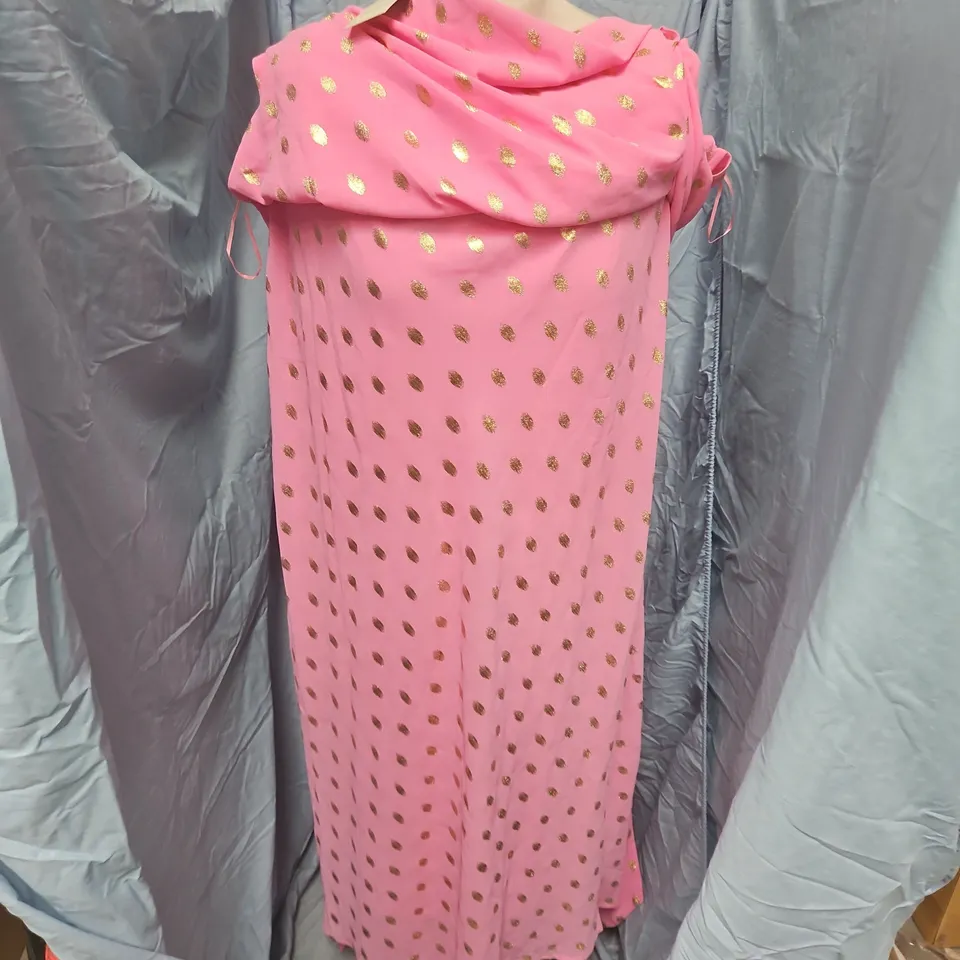 NEVER FULLY DRESSED PINK SOPHIE DRESS WITH GOLD FLECK - UK 14