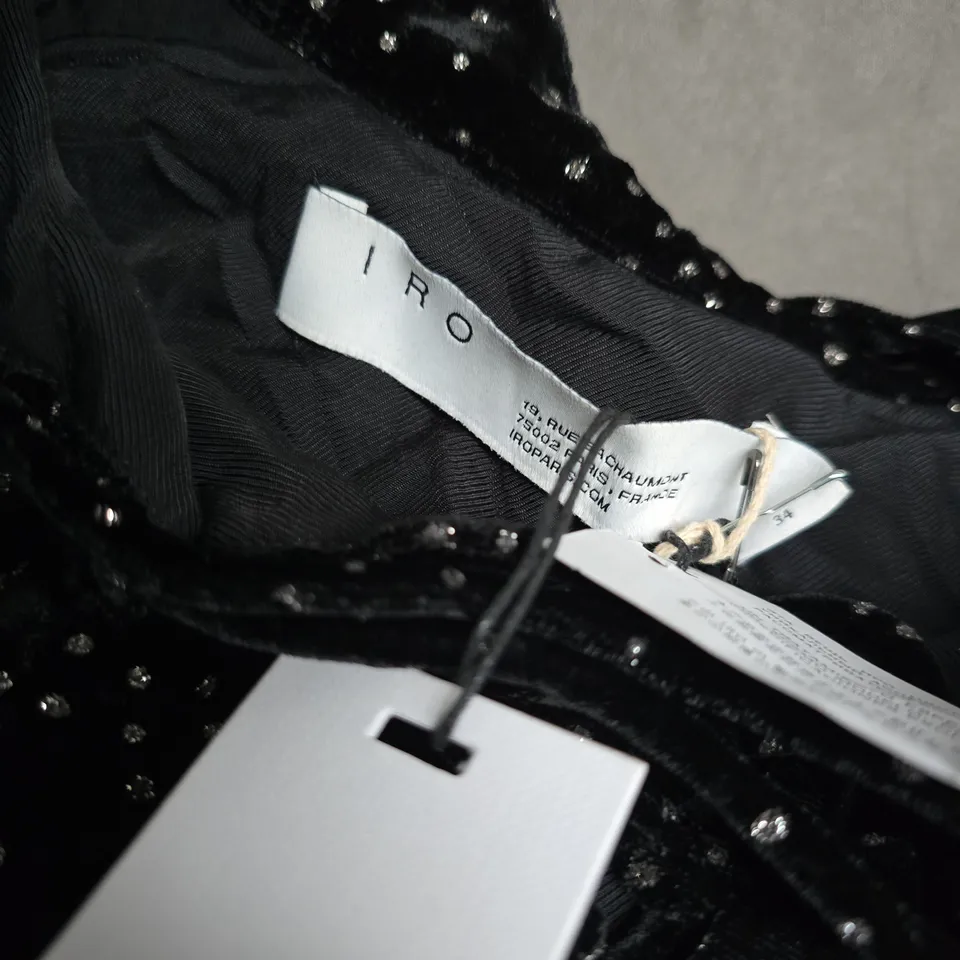 IRO SEQUIN TOP IN BLACK - SIZE 34