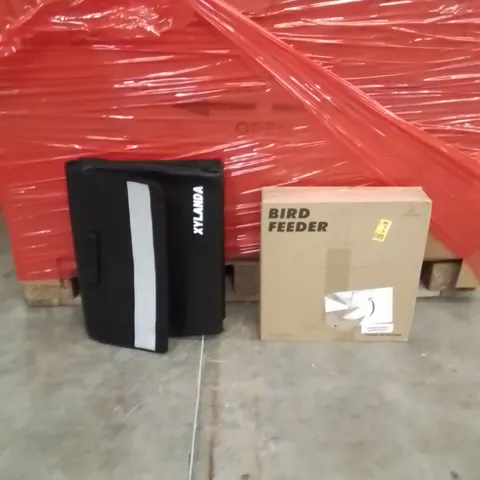 PALLET OF ASSORTED HOUSEHOLD GOODS AND PRODUCTS TO INCLUDE;BIRD FEEDER,FOLDER