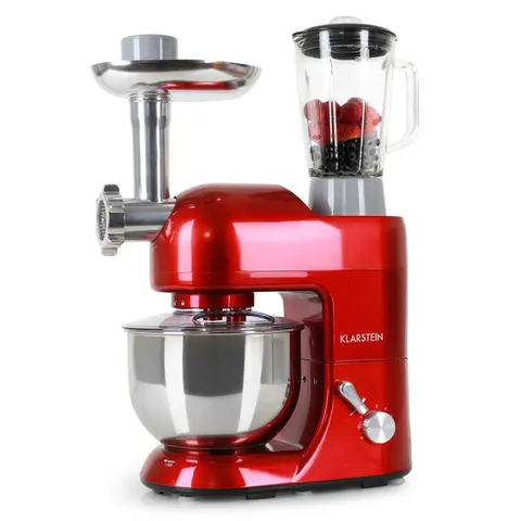 BOXED KLARSTEIN LUCIA 1800W 5L STAND MIXER WITH MEAT GRINDER RED
