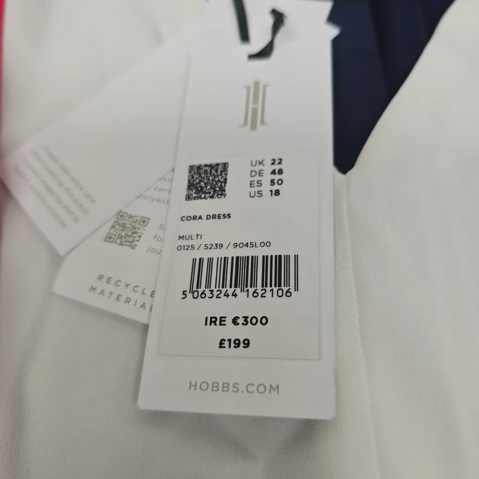 HOBBS LONDON CORA DRESS – MULTI-COLOUR BLOCK DESIGN (UK 22)