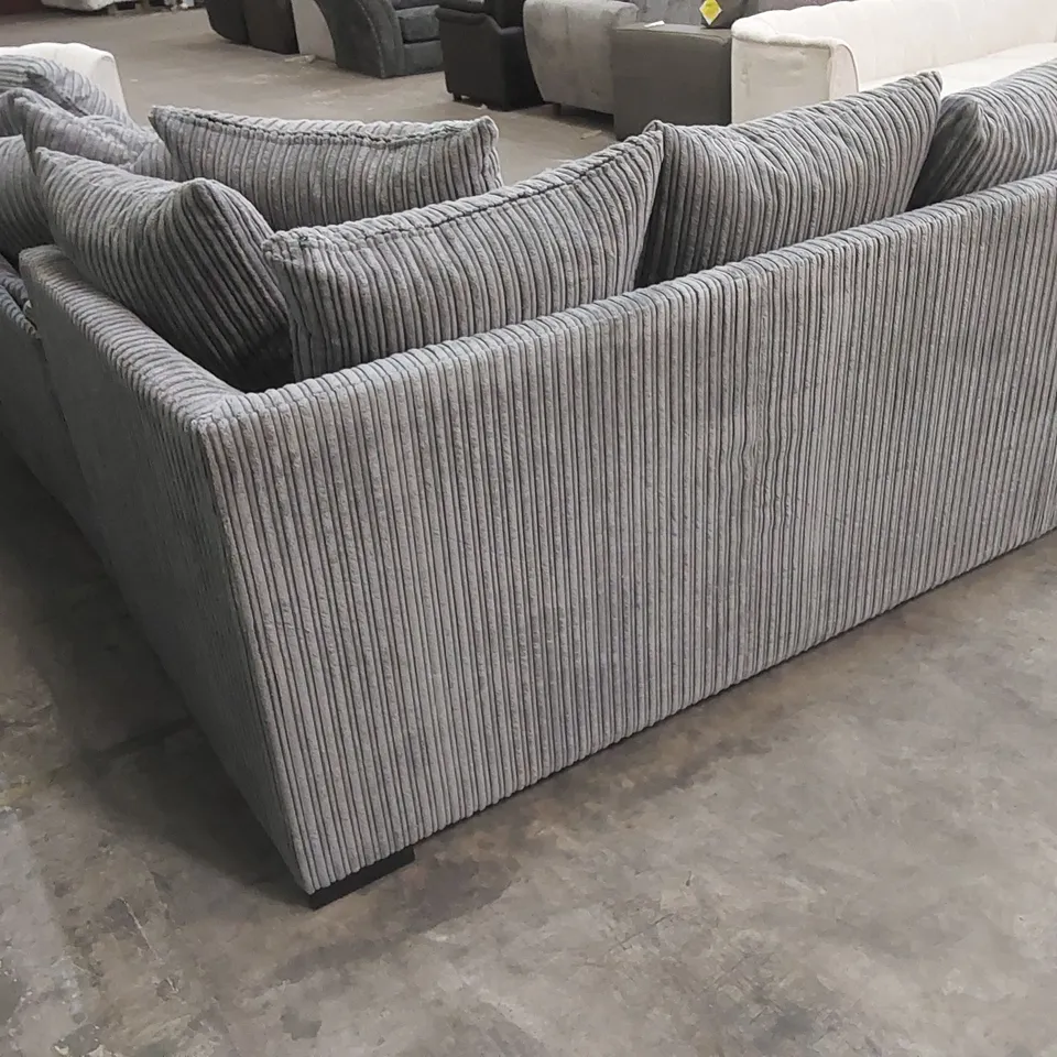 AMALFI SCATTERBACK LH CORNER CHAISE SOFA IN CHARCOAL CORDUROY FABRIC 